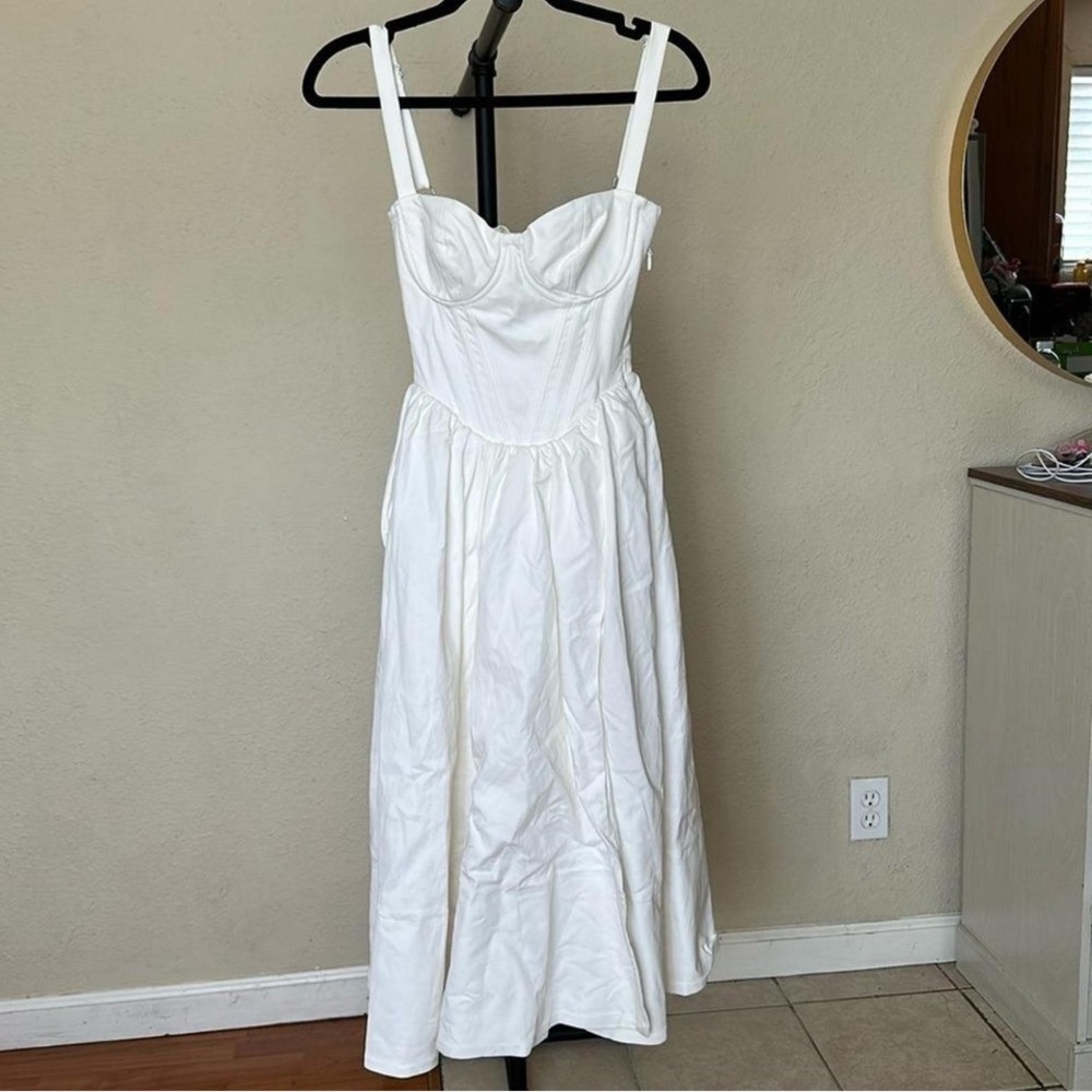 HOUSE OF CB 'Kelly' White Corset Midi Sundress NWOT size S A-C - Picture 10 of 13